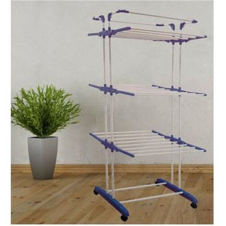 Trade Shop Trade Shop - Rack Rack Vertical 3 Estantes Plegables Con Ruedas Hasta 40 Kg