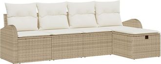 vidaXL Garden Sofa Set 5 pcs Beige and cream 234 x 117 x 85 cm Vidaxl