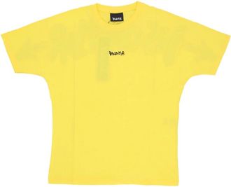 Disclaimer Geel/Zwart Logo Tee Katoenen T-shirt - Heren - T-shirts - Geel - L - Katoen - Tops