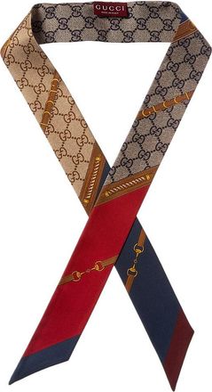 Gucci Heritage Print Silk Neck Bow