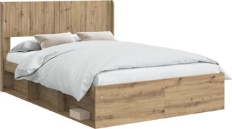 vidaXL Estructura De Cama Con Almacenamiento Y Cabecero Roble Artisan Vidaxl