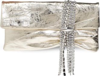 Jimmy Choo London Clutch Zandra - Dames - Clutches - Geel - ONE Size - Leer - Tassen