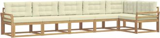 vidaXL Conjunto De Sof&aacute;s De Exterior 4 Uds. Blanco Y Crema Poli&eacute;ster Vidaxl
