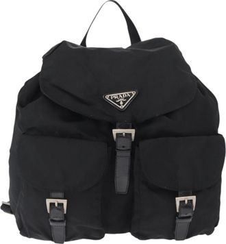 Prada Sac &Agrave; Dos Re-Nylon Nylon Black Nylon Backpack Bag (Pre-Owned)