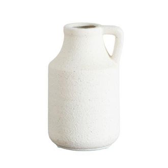 Nearly Natural 7-in Textured Handmade Vase in White at Nordstrom