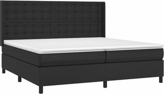 vidaXL Vidaxl - Cama Box Spring Colch&oacute;n Y Led Cuero Sint&eacute;tico Negro 200x200 Cm