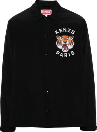 Kenzo tiger-print water-repellent jacket - men - Nylon/Nylon/Polyester - L - Black