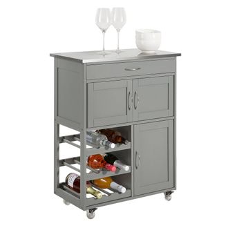 SoBuy Carrito De Cocina Carrito De Servir Con 3 Puertas Y 1 Caj&oacute;n L67cmxh87cmxd38cm Gris Fkw45-hg Sobuy Es