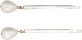 Beatriz Palacios Set di 2 fermagli Pearl Drop - Argento