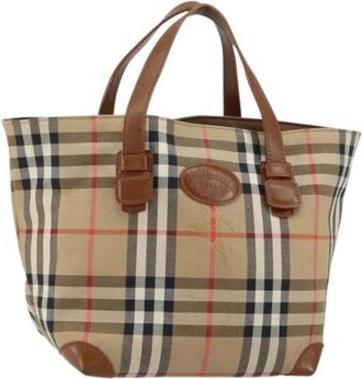 Burberry Pre-owned Tote Bags, female, Beige, Size: ONE SIZE Pre-owned Canvas Tote Bag