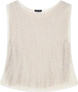 Giorgio Armani Beige Round Neck Knitted Top