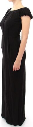 Dolce & Gabbana Womens Black Silk Shortsleeve Gown Maxi It Dress