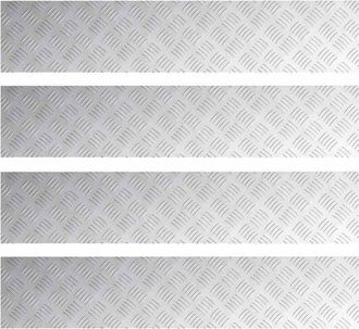 vidaXL Checker Plates 4 pcs Silver 100 x 20 cm Aluminium Vidaxl