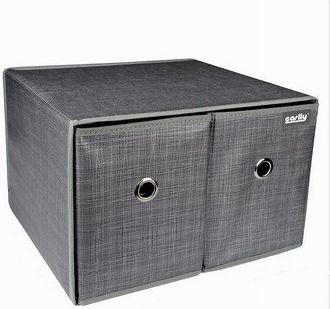 Trade Shop Trade Shop - Box Scatola Salvaspazio Contenitore 2 Cassetti Organizer 39 X 34 X 26 Cm 69727