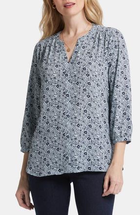 NYDJ Pintuck Blouse in Cora Creek at Nordstrom, Size Large