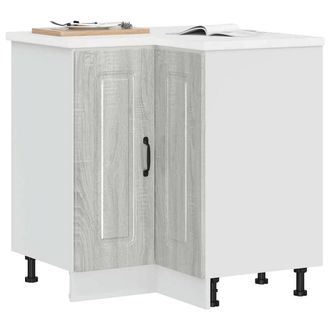 Berkfield Home Kitchen Corner Base Cabinet Kalmar Grey Sonoma Engineered Wood