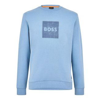 HUGO BOSS Heren Stitch Crew Hals Sweatshirt (Pastelblauw)