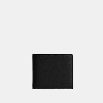 Coach Mens Coin Wallet - Black Leather - One Size