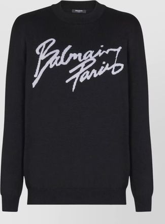 Balmain ribbed logo jumper
