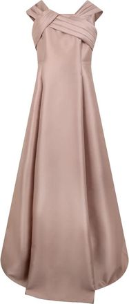 Alberta Ferretti Lange jurk met wijde rok - Dames - Avondkleed - Roze - XL - Polyester - Kleedjes