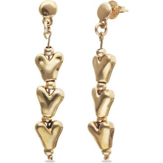 UNOde50 Long Earrings With Hearts Plated In 18K Gold at Nordstrom