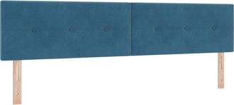 vidaXL Cabecero Con Luces De Tiras Led Azul 100 Cm Terciopelo Vidaxl