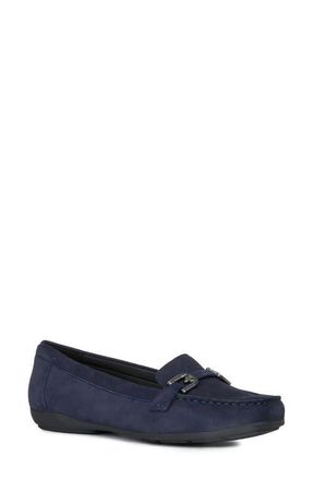 Geox Annytah Waterproof Loafer in Dark Blue Nubuck Leather at Nordstrom, Size 7.5Us