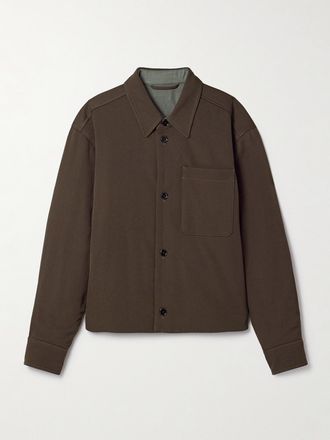 Christophe Lemaire Giacca Oversize Imbottita In Twill Di Lana - Marrone