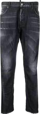 Dsquared2 slim-cut jeans - men - Cotton/Polyester/Elastane/Cotton - 48 - Black