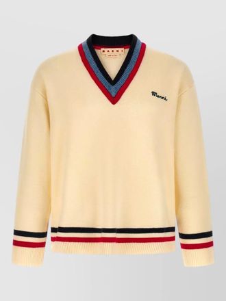 Marni wool logo-embroidered jumper