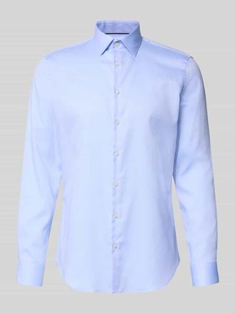 Jake*s Slim Fit Business-Hemd mit Strukturmuster und Kentkragen in Bleu, Gr&ouml;&szlig;e 37/38