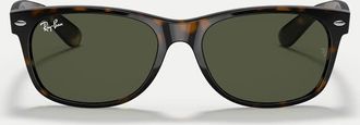 Ray-Ban New Wayfarer Classic occhiali da sole squadrati con lenti verdi tartarugato-Marrone