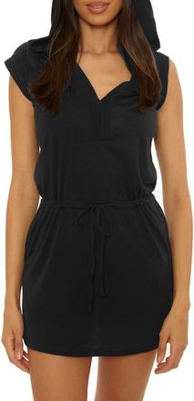 BECCA by Rebecca Virtue Beach Date Hooded Cover-Up Dress in Black at Nordstrom, Size Medium