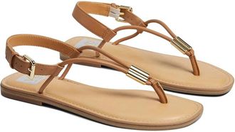 Dolce Vita DV By Dolce Vita Jache Sandals Womens Toffee Leather T-Strap HTAT1086