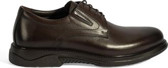 Desa Man Lace-Up Shoes - Leather Upper, Round Toe, Flat Heel, Breathable | Brown - 44