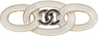 Chanel gold blue gold Plating Brooch (Pre-Owned)