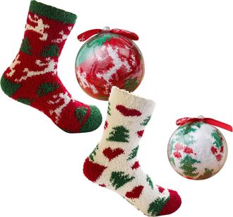 Generic Christmas Socks Fluffy Christmas Fluffy Socks Womens Cosy Soft Cute Animal Xmas Fuzzy Bed Sock Funny Thermal Warm Winter Slipper Sock Holiday Gifts St