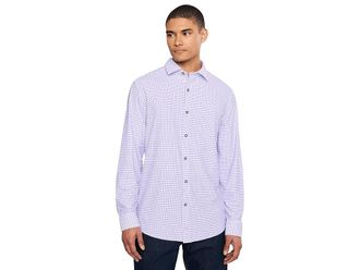 Johnston & Murphy XC+ Motion Long Sleeve Dress Knit Shirt Mens Clothing Purple/Navy : 3XL, Nylon