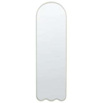Beliani Beliani - Espejo De Pared Moderno Irregular Marco Metal Hierro Decoraci&oacute;n Sala De Estar 45 X 145 Cm Blanco Bussy