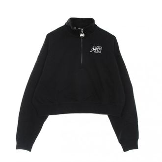 Nike Air Fleece Top - Dames - Sportshirts - Zwart - L - Polyester - Fitness