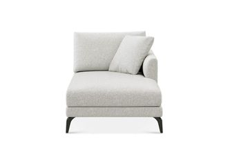 Castlery Lena Right Chaise Sofa Customized, (Performance Boucle) Light Grey (Matte Black Legs), Spill Resistant, Removable Covers for Sofas, Castlery