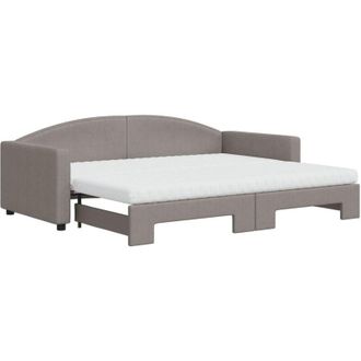 vidaXL Vidaxl - Sof&aacute; Cama Nido Con Colch&oacute;n Tela Gris Taupe 90x200 Cm