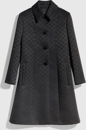 Gucci GG Viscose Jacquard Coat, Black, Ready-to-wear
