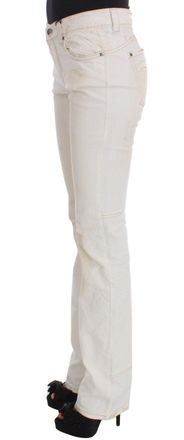 Costume National Womens White Cotton Slim Fit Bootcut Jeans Clothing