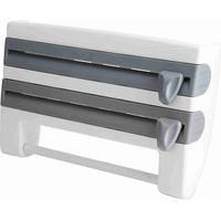 OEM Dispensador De Cocina De Pared Para 3 Rollos, Soporte Para Toallas De Papel Con Cuchillas Afiladas, Soporte Para Film Transparente De Cocina, Estante 