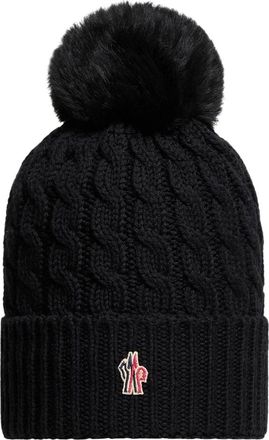Moncler Gorro de lana con pomp&oacute;n - Accessories - Mujer - Negro - ONE SIZE