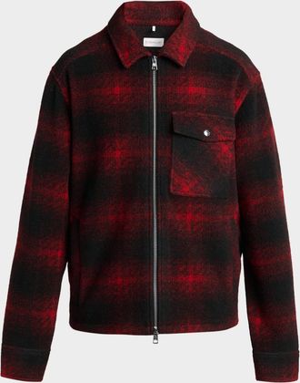 Moncler Men & apos;s Buffalo Check Full-Zip Shirt Jacket