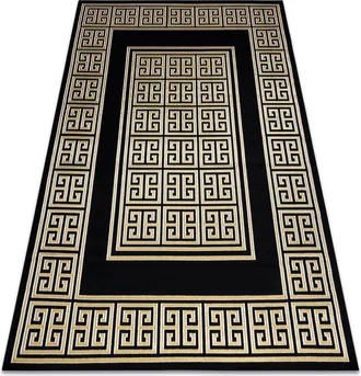 RugsX Rugsx - Alfombra Gloss Moderno 6776 86 Elegante, Marco, Griego Negro / Oro Black 180x270 Cm