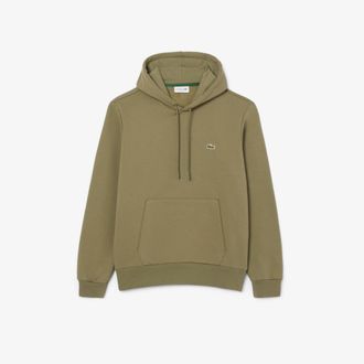 Lacoste Mens Organic Cotton Fleece Hoodie in Green - Size Medium