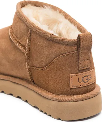 UGG Womens Boots Ultra Mini Suede Brown Leather